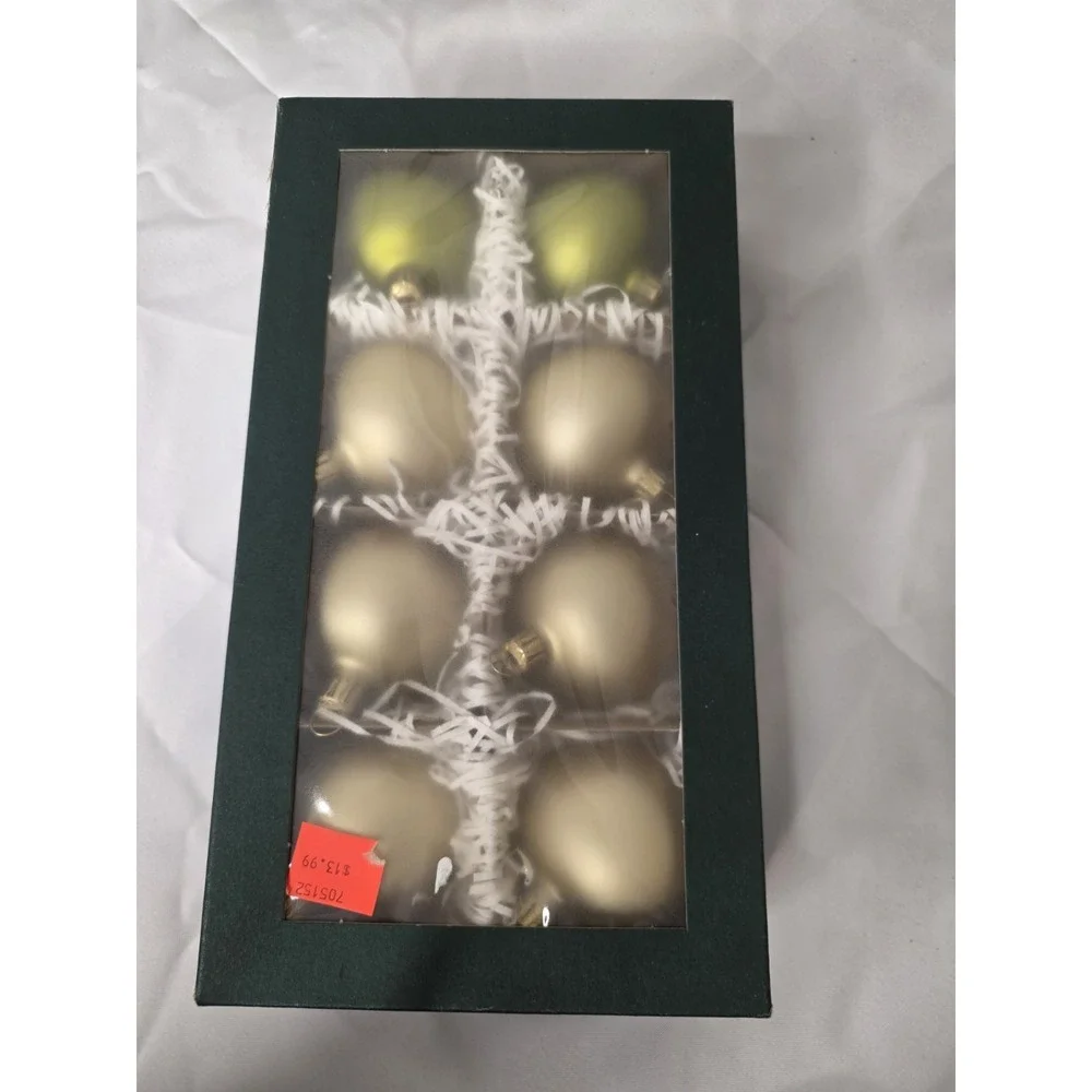 8 Glass Christmas Ornaments Natural Spirit Of Winter Smith & Hawken Germany